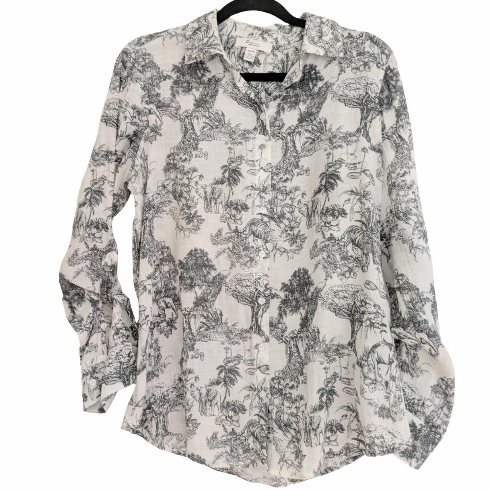 C By One Jungle Print Long Sleeve Top